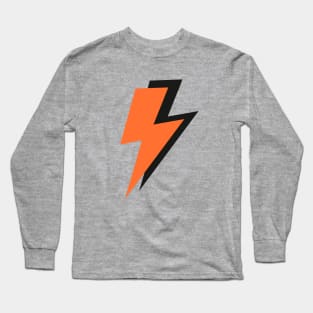 Orange and Black on Grey, Lightning Bolts Long Sleeve T-Shirt